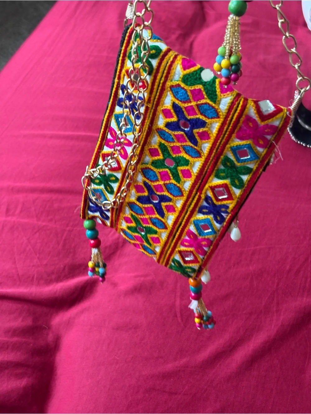 Gujarati Embroidered Phone Pouch Crossbody Bag Navratri